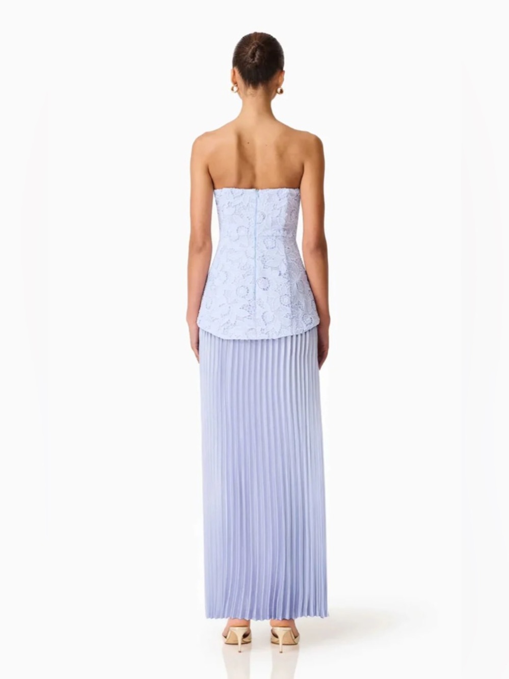 Elliatt Lacy Strapless Gown in Powder Blue Size S NWT - Picture 4 of 8